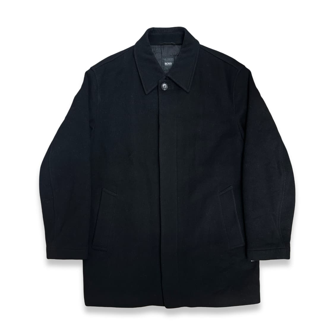 00s HUGO BOSS 울/캐시미어 블랙 코트 52 상품이미지1