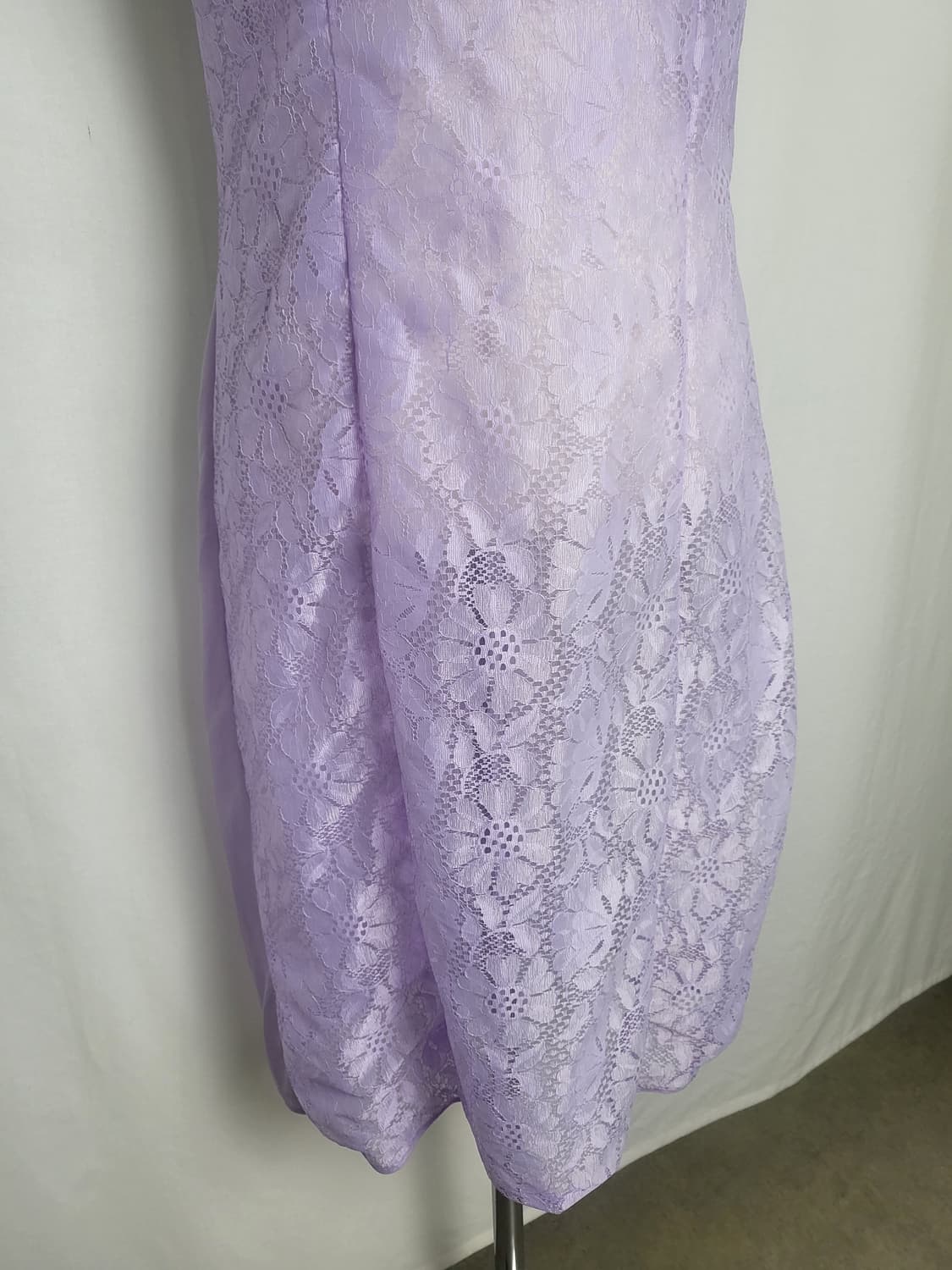 빈티지 뮤트 퍼플 레이스 슬립 원피스 상품이미지4