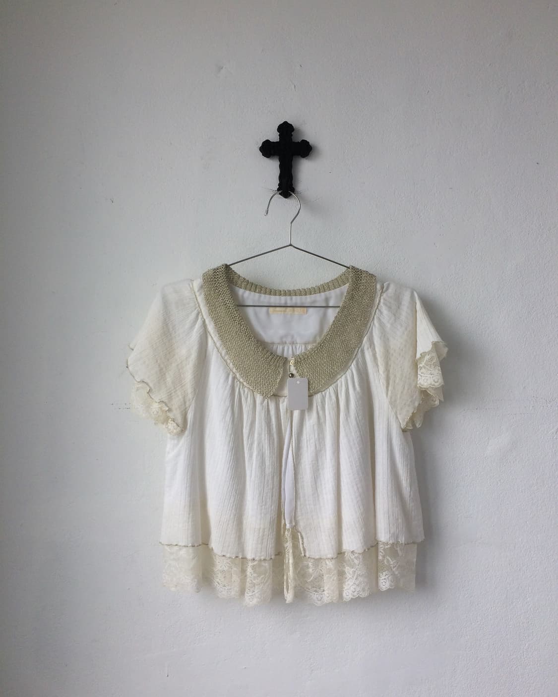 Lace trimming cardigan 상품이미지2