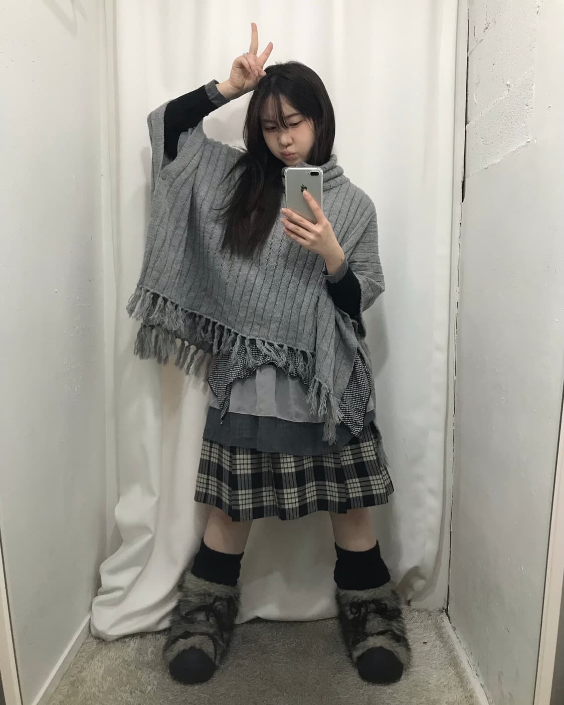 무채색 케이프 코디 세트 🤍 상품이미지1