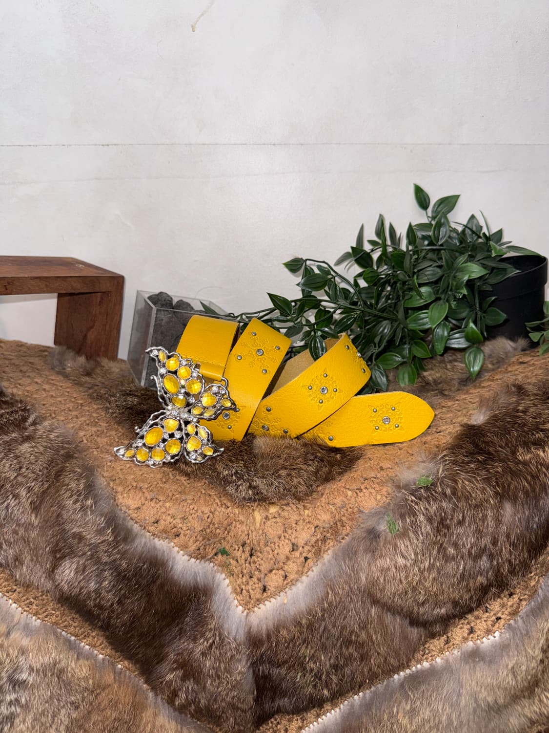 Yellow oriental butterfly buckle belt 상품이미지1
