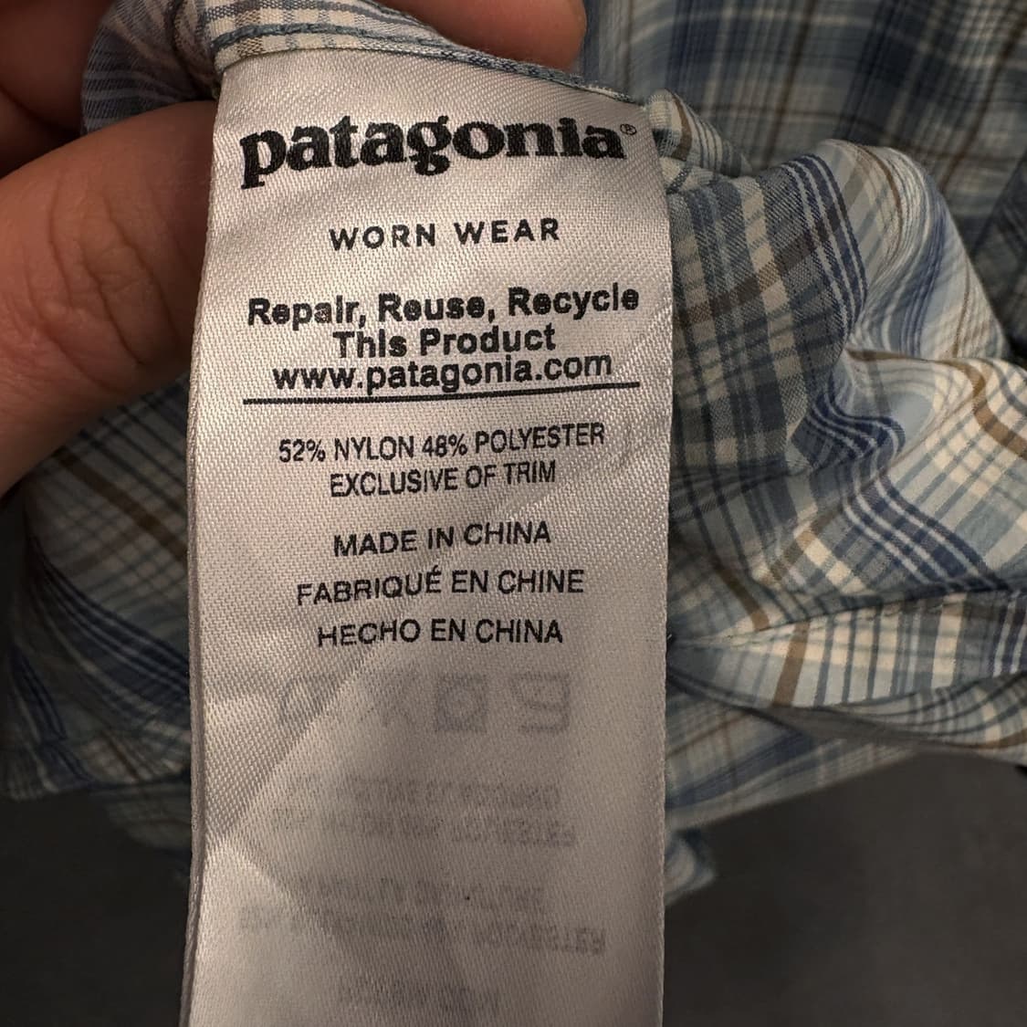 파타고니아 현행 풀오버 미니 플래드 피싱지퍼 나일론 셔츠 N193 상품이미지9