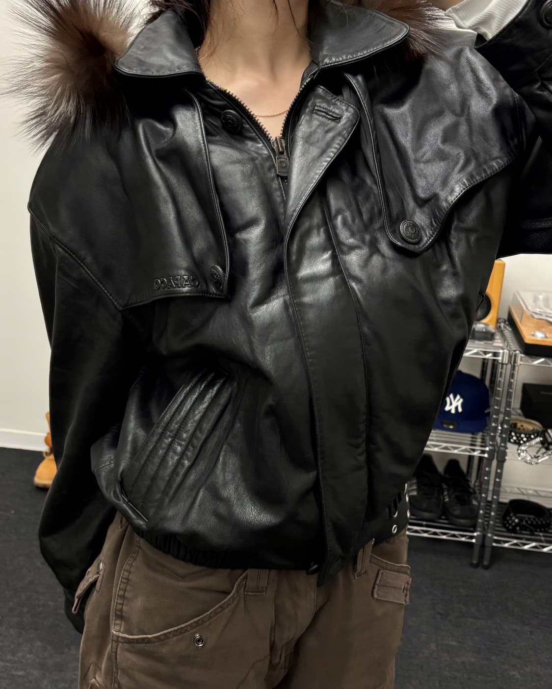 올드 빈티지 퍼 트리밍 리얼 레더 자켓 상품이미지2