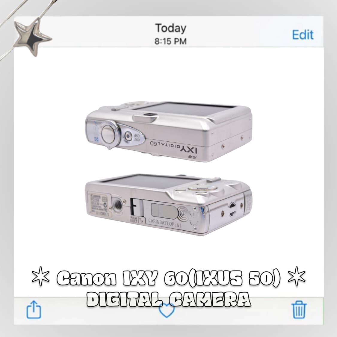 캐논 익시  IXY  60(익서스 IXUS 50) 빈티지 디카 실버 상품이미지7