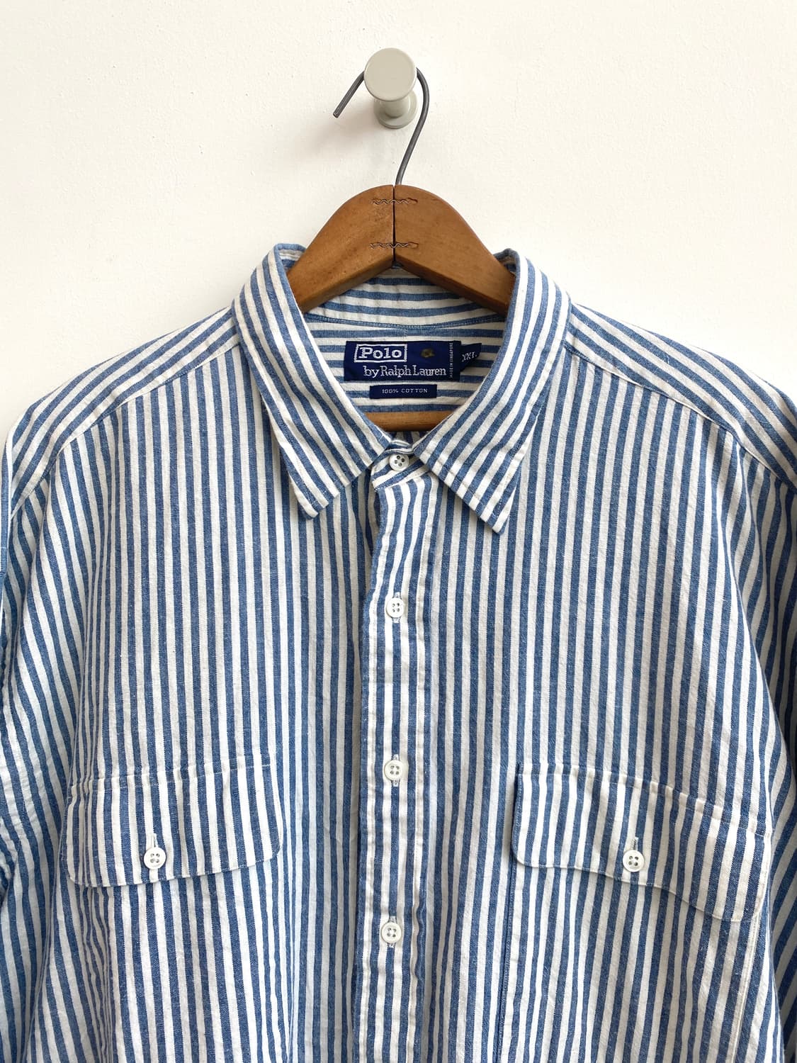 90‘s 폴로 랄프로렌 스트라이프 코튼 워크 셔츠 상품이미지3