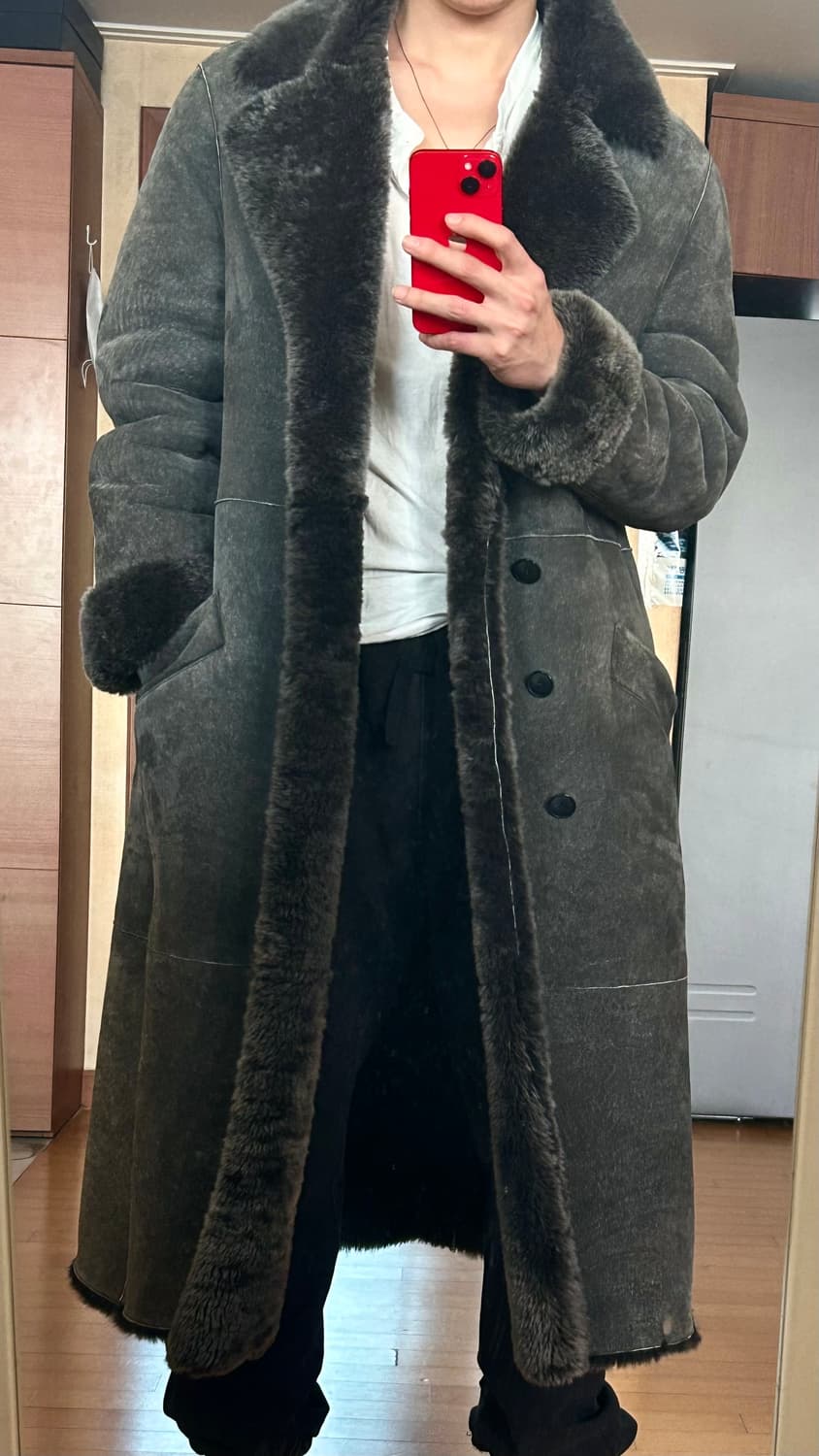 조르지오 아르마니 롱 무스탕 코트 상품이미지2