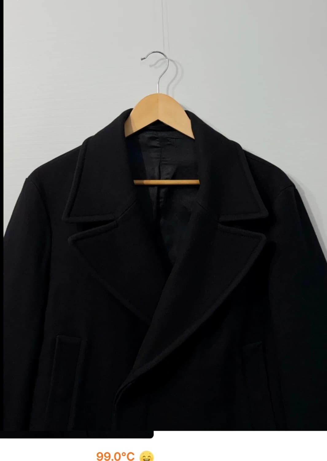 닐바렛 검정색 더블 겨울 코트 100 상품이미지2