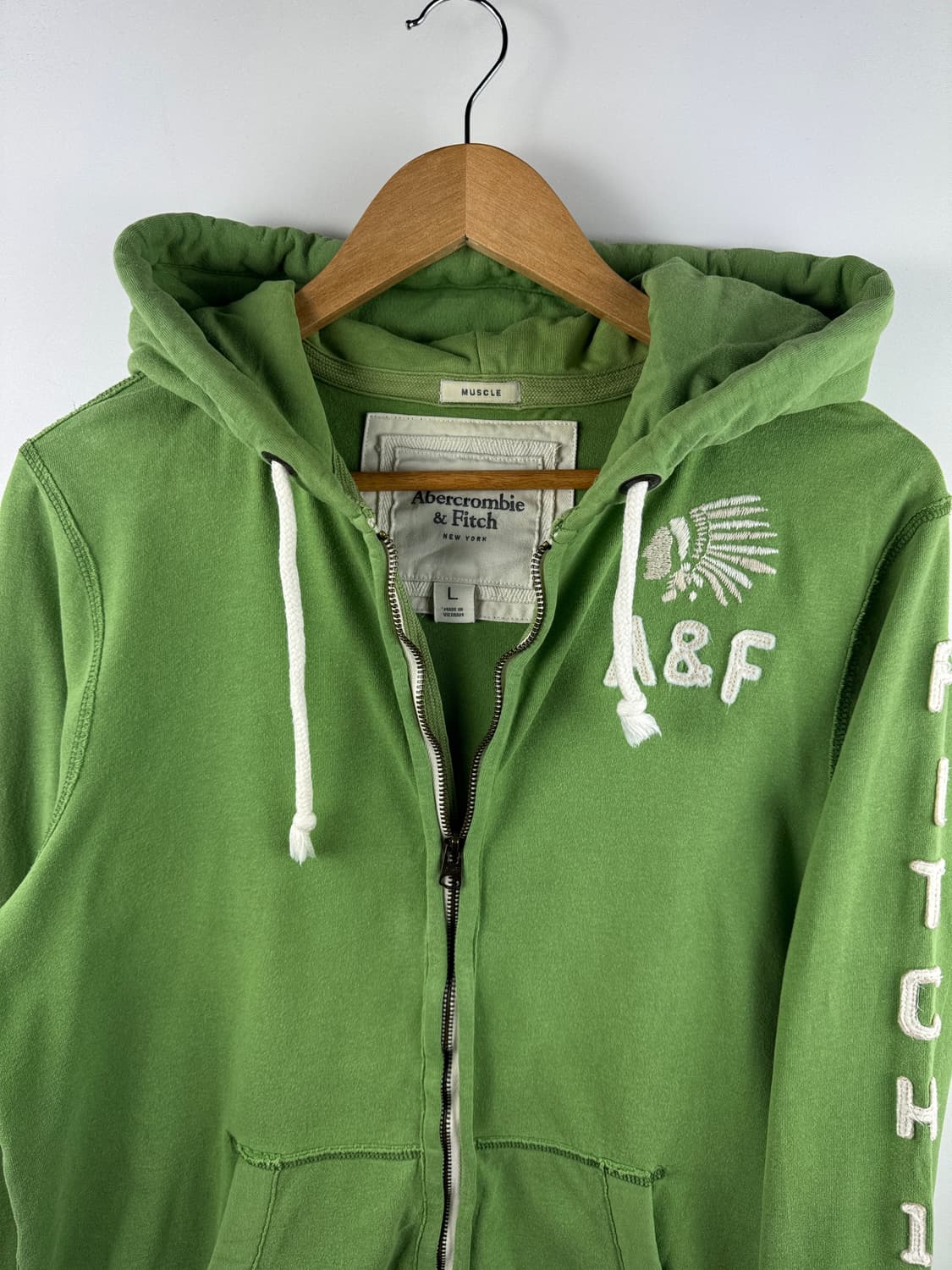 아베크롬비 그린 인디언 패치 후드집업1696 상품이미지2