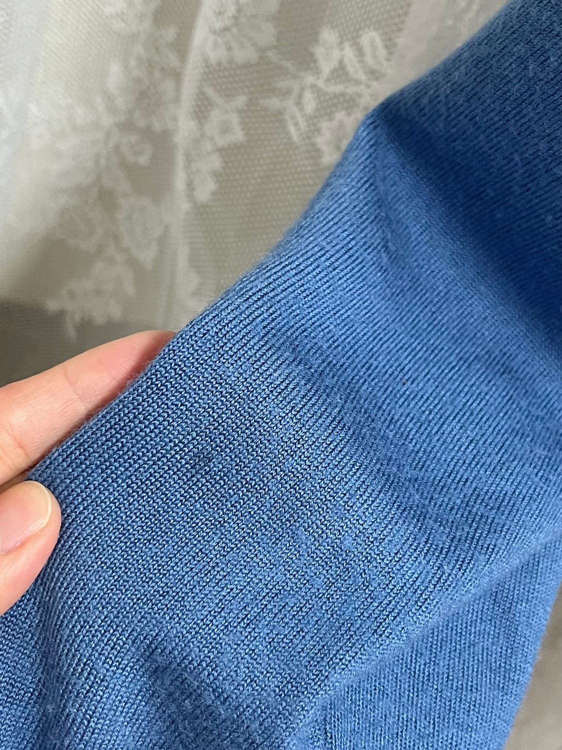 105) 헨리코튼 울 니트 집업 블루 상품이미지4