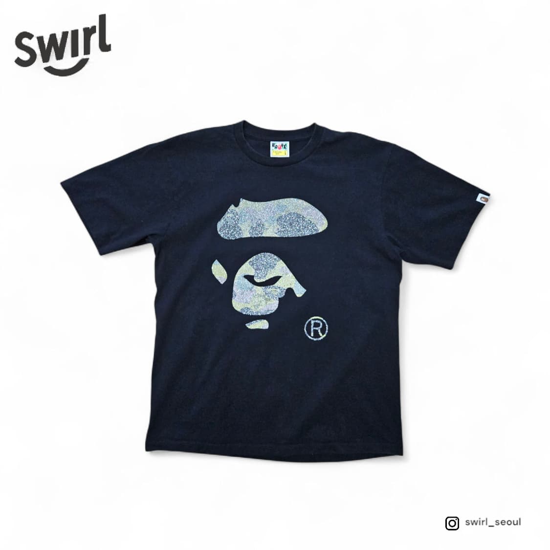 BAPE 글리터 카모 고릴라헤드 티셔츠 상품이미지1