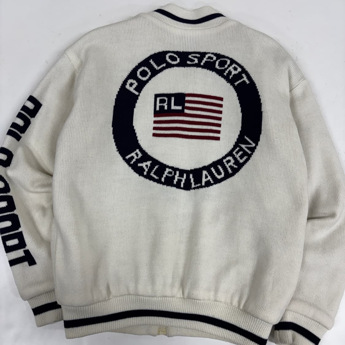 90s 폴로 성조기 니트 스타디움 자켓 상품이미지8