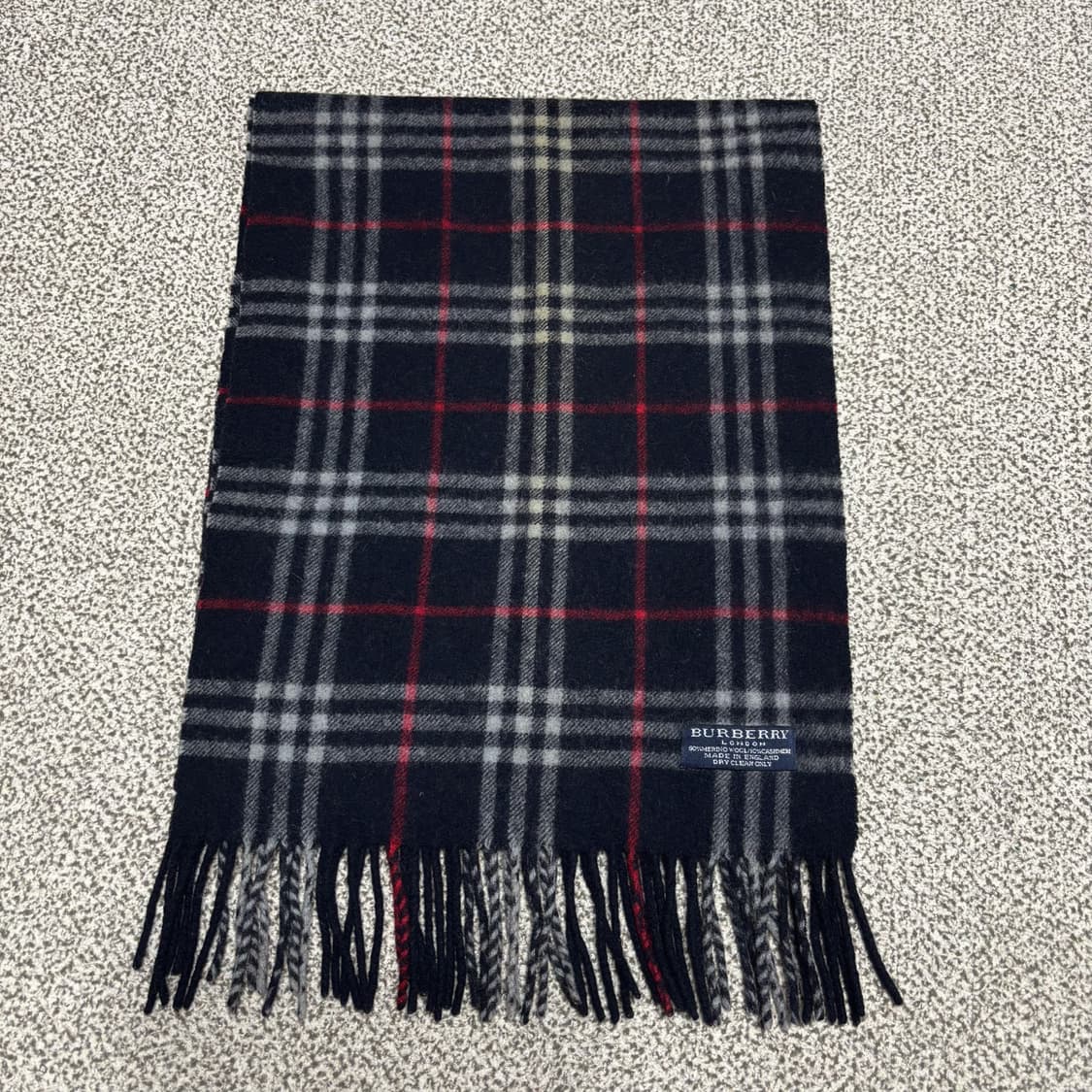 [택포,램스울100] 버버리 노바체크 네이비 머플러 목도리 [A-] 상품이미지1