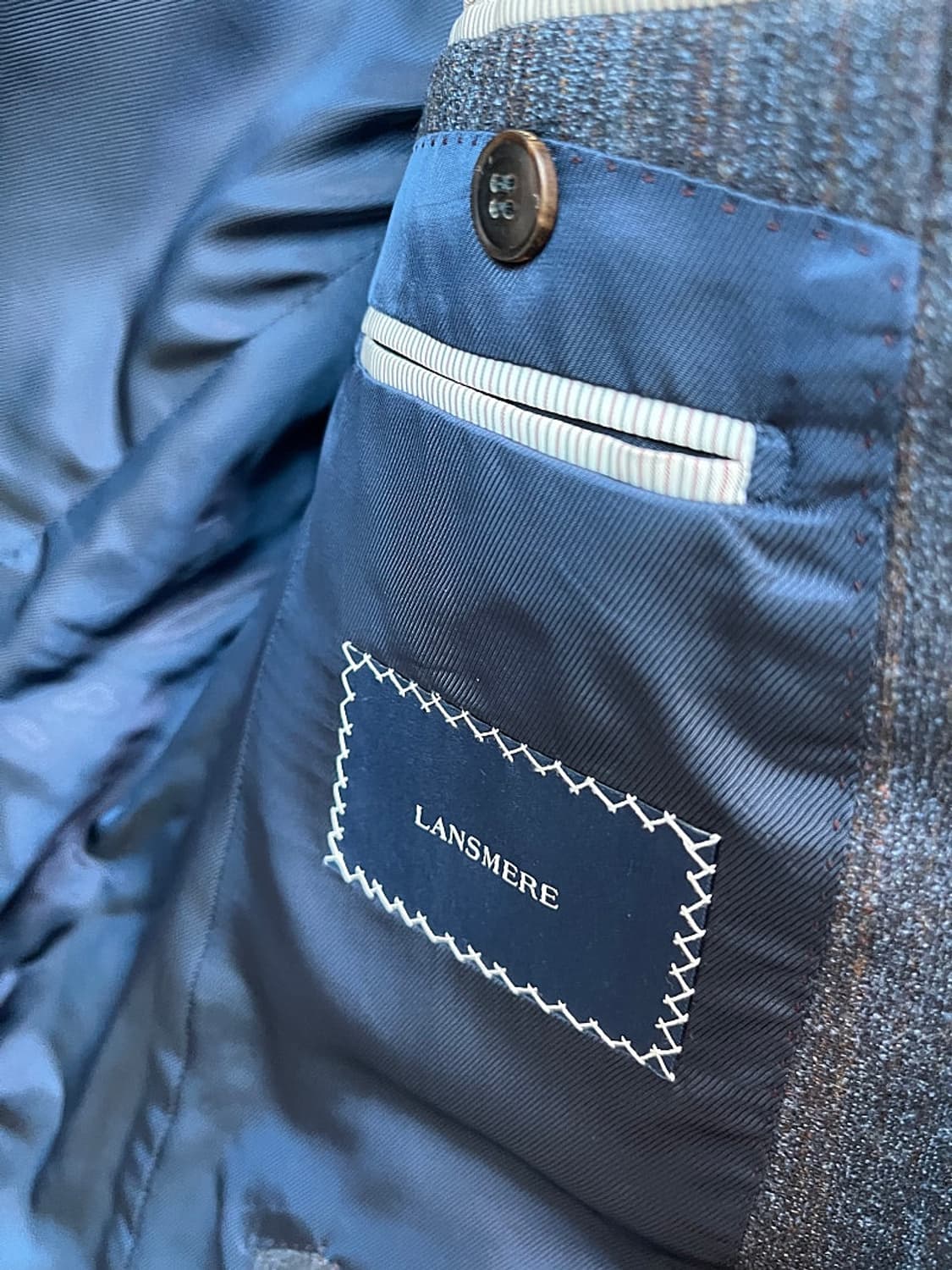 100) 란스미어 체크 울자켓 상품이미지5