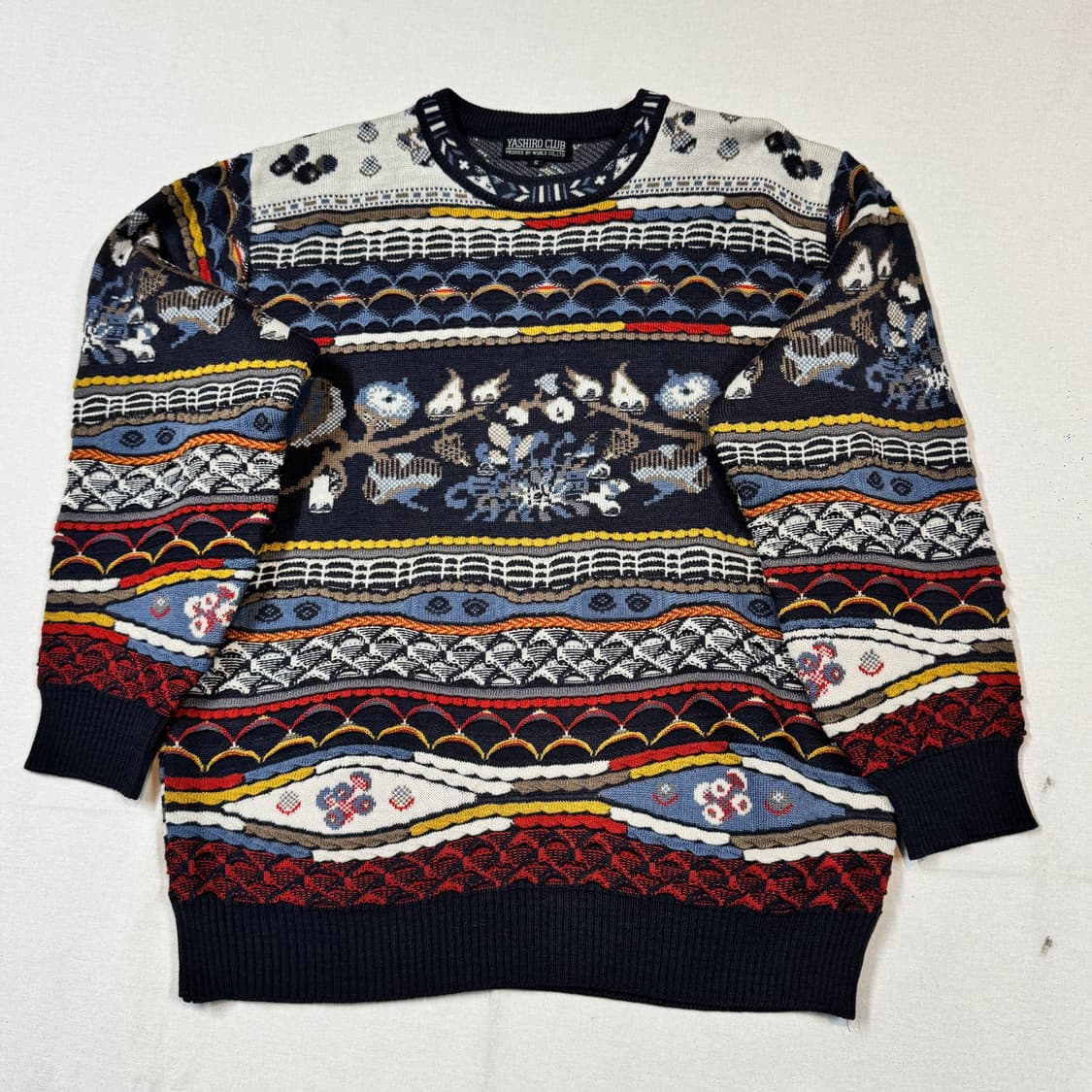 L) YASHIRO CLUB 패턴 니트 쿠지맛 상품이미지1