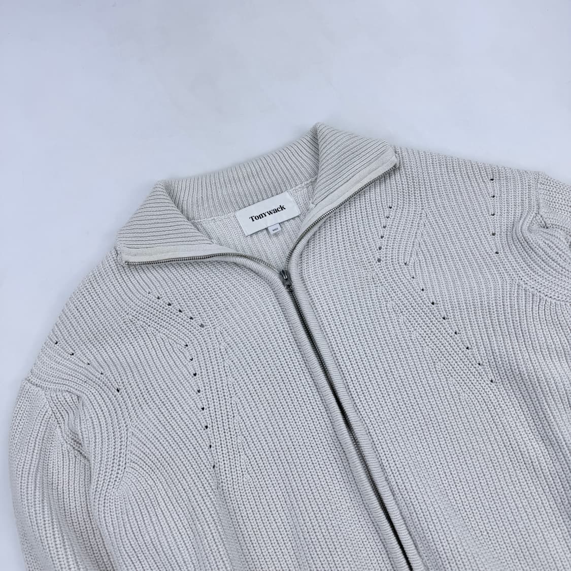 토니웩 오버사이즈 투웨이 니트집업 내추럴 크림 상품이미지2
