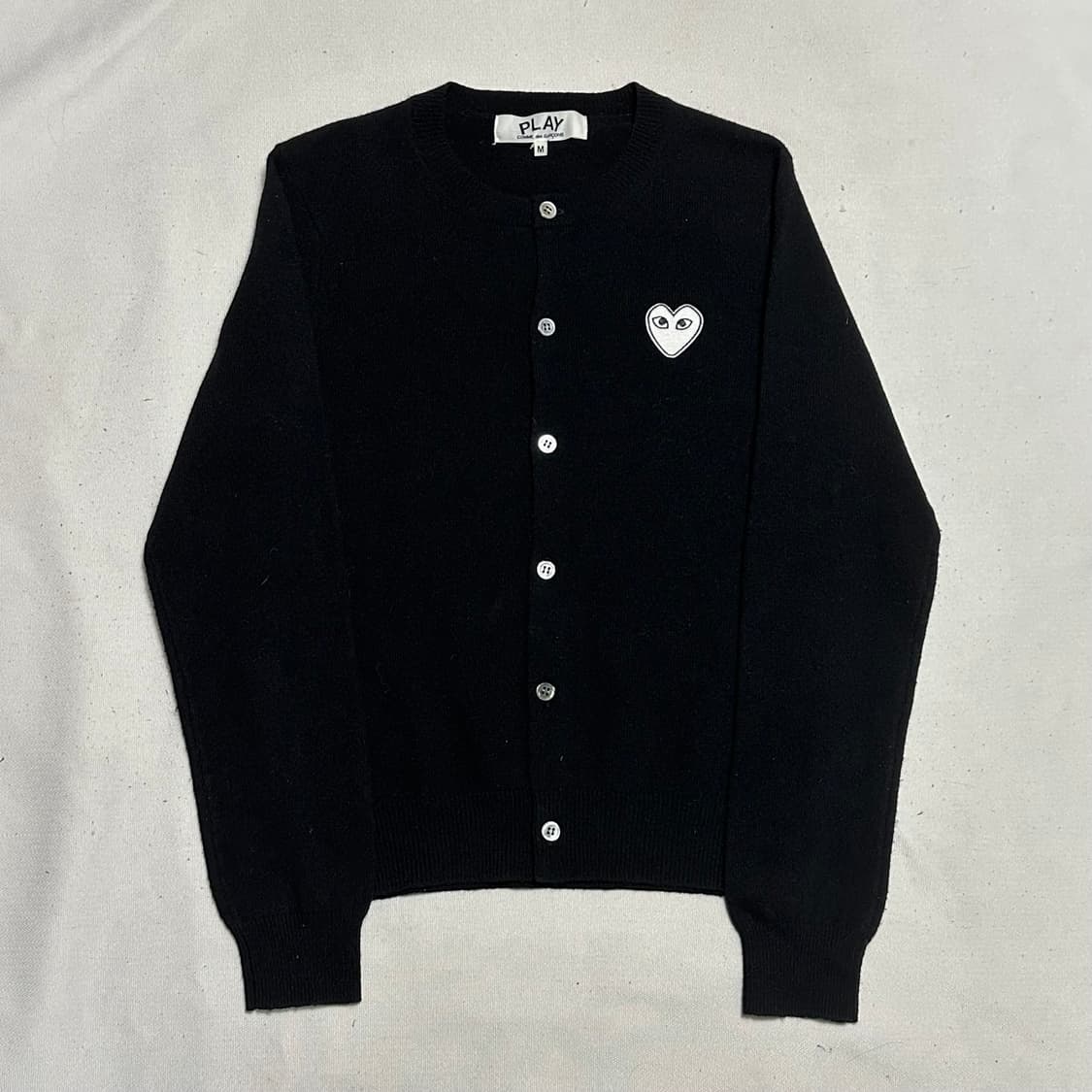 M 꼼데가르송 여성용 화이트와펜 블랙 가디건  상품이미지2