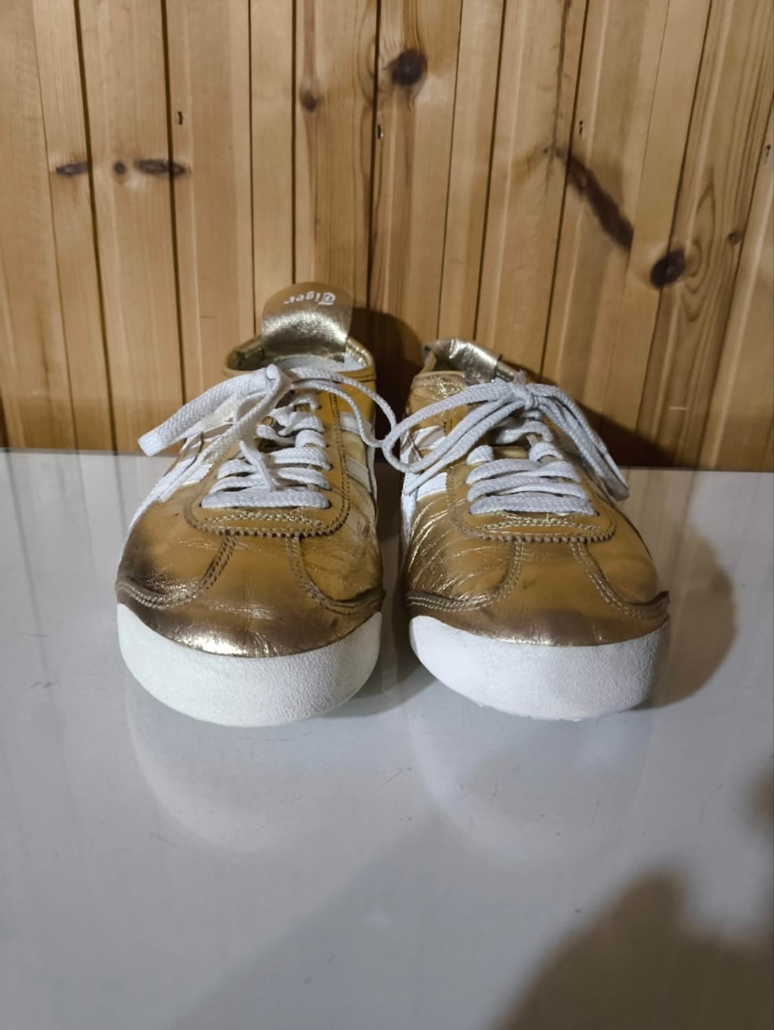 255mm 오니츠카타이거 멕시코66 골드 스니커즈 상품이미지3