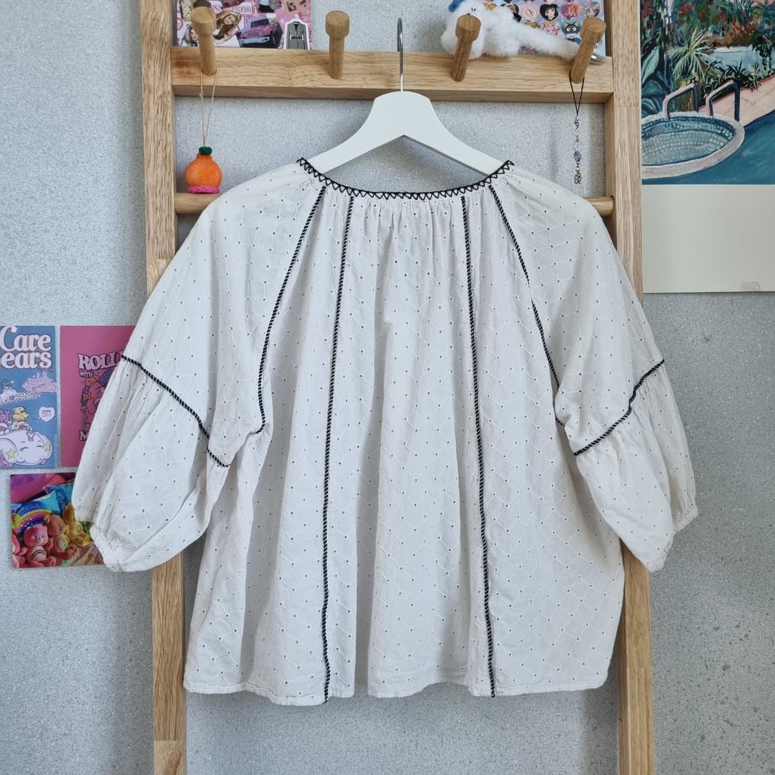 JPN Dot Stitch Cotton Blouse 상품이미지5