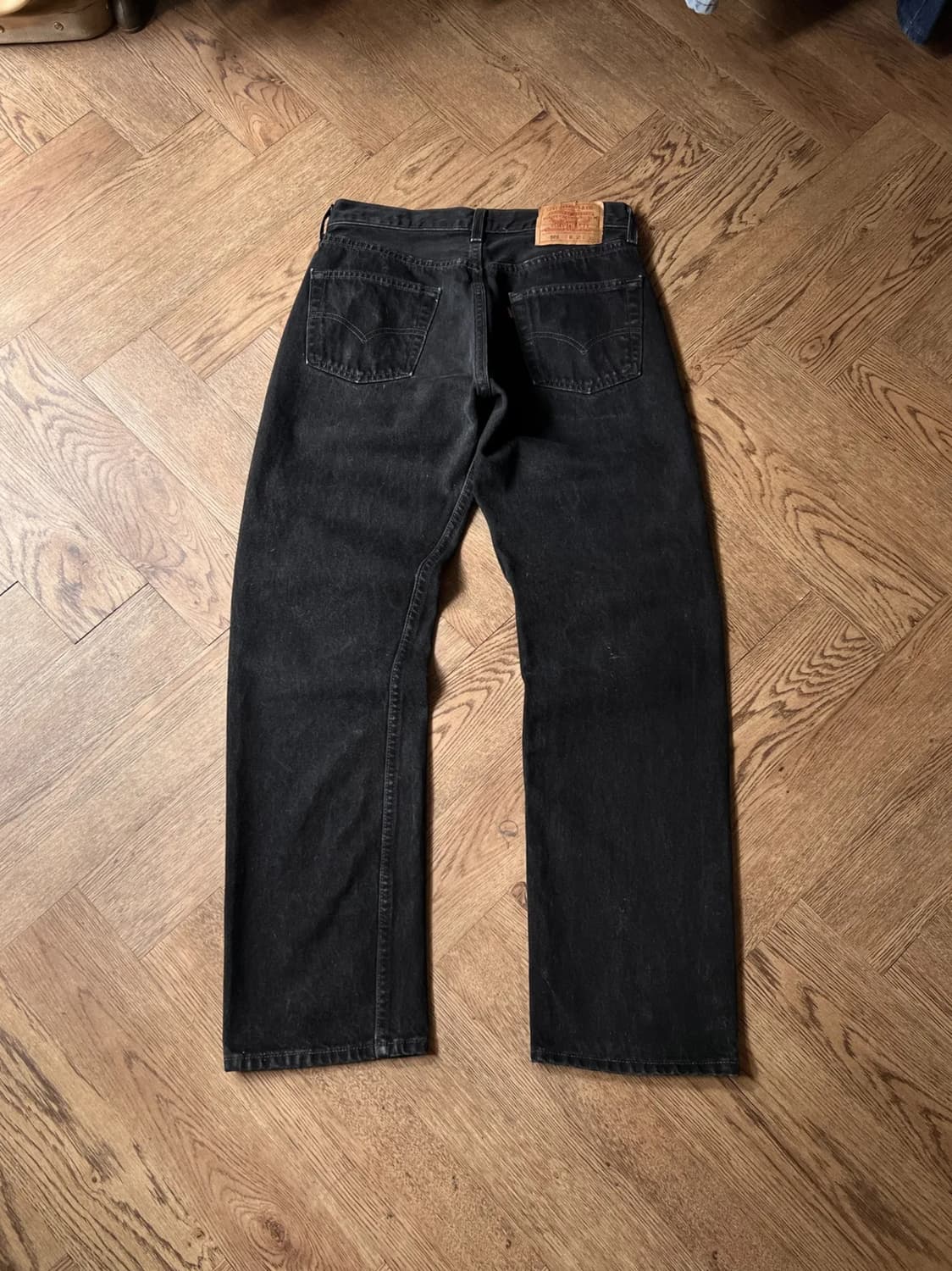 [30]90's 리바이스 501 USA Made 흑청 데님 팬츠 S16 상품이미지1