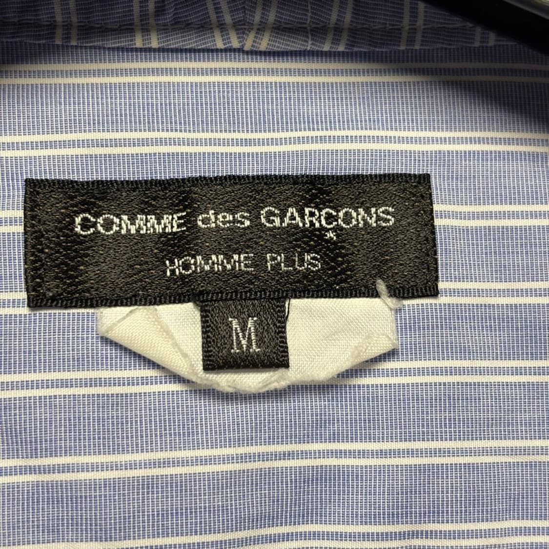 M) 꼼데가르송 옴므 플러스 스트라이프 후드 셔츠 상품이미지5