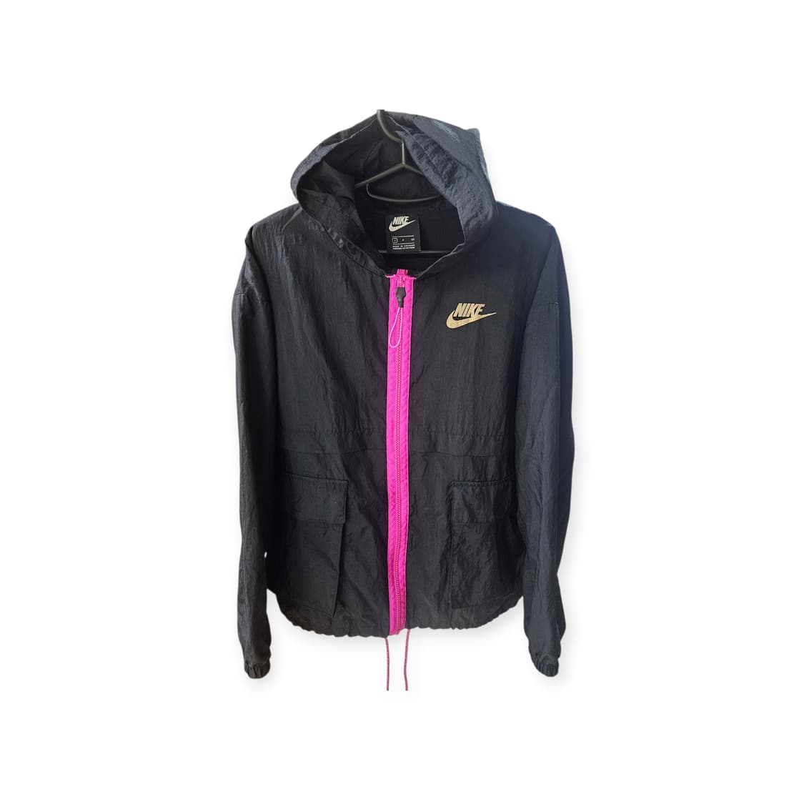 나이키 블랙 윈드브레이커 핑크 지퍼 후드 자켓 바람막이 상품이미지1