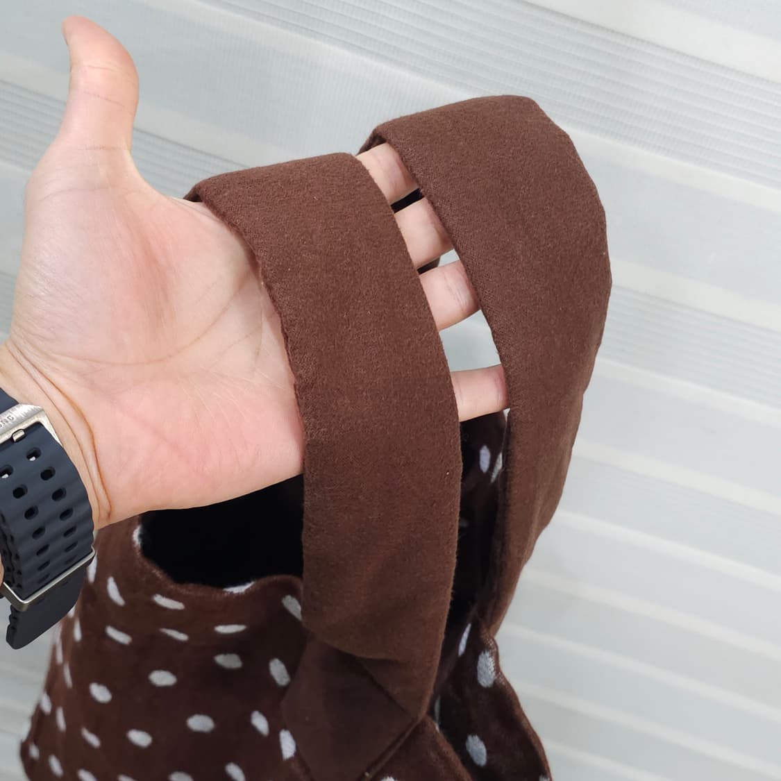 일본 ALDIN 도트무늬 린넨 토트백 상품이미지5