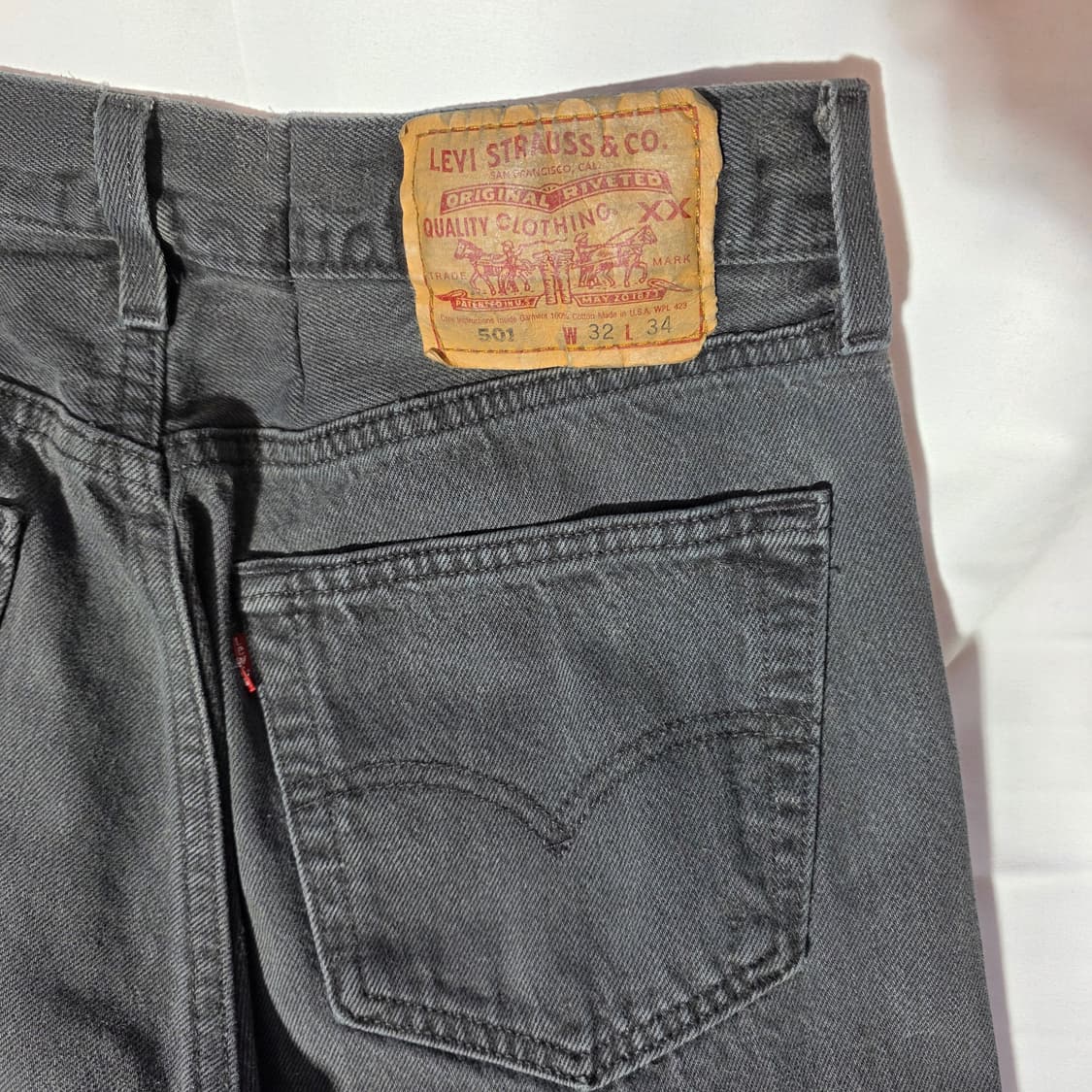 [W32L34]90s 리바이스 USA 501 블랙 데님팬츠 상품이미지7