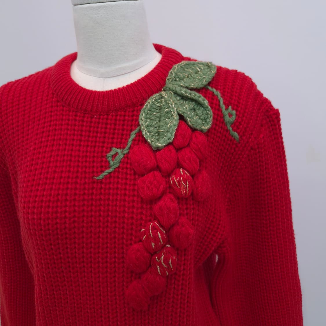 DON JADE 레드 울혼방 니트 상품이미지2