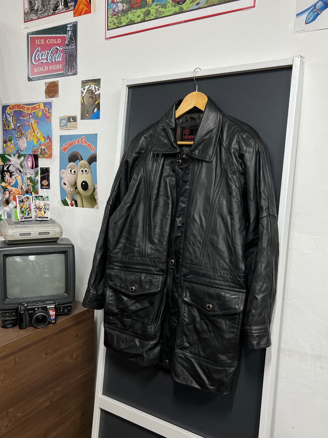 90‘s Vitnage 세븐스타 빈티지 사파리 양가죽 레더 자켓 상품이미지1