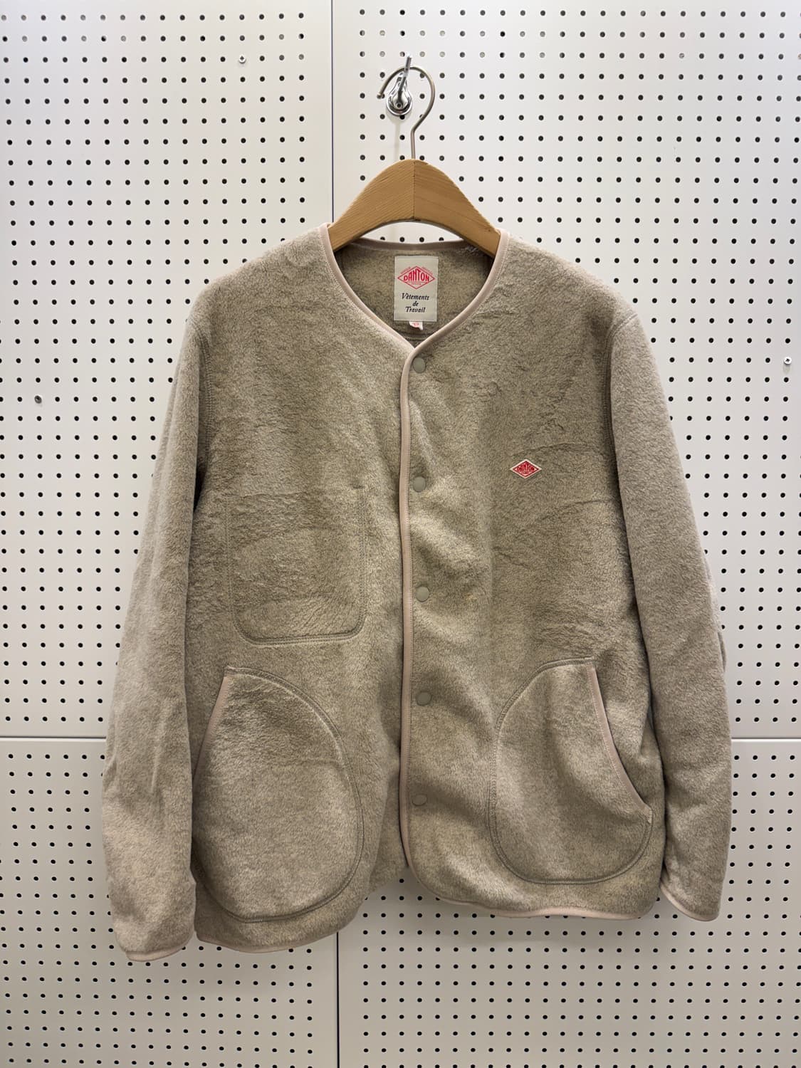 단톤 베이지 보아 플리스 가디건 U1105 상품이미지2