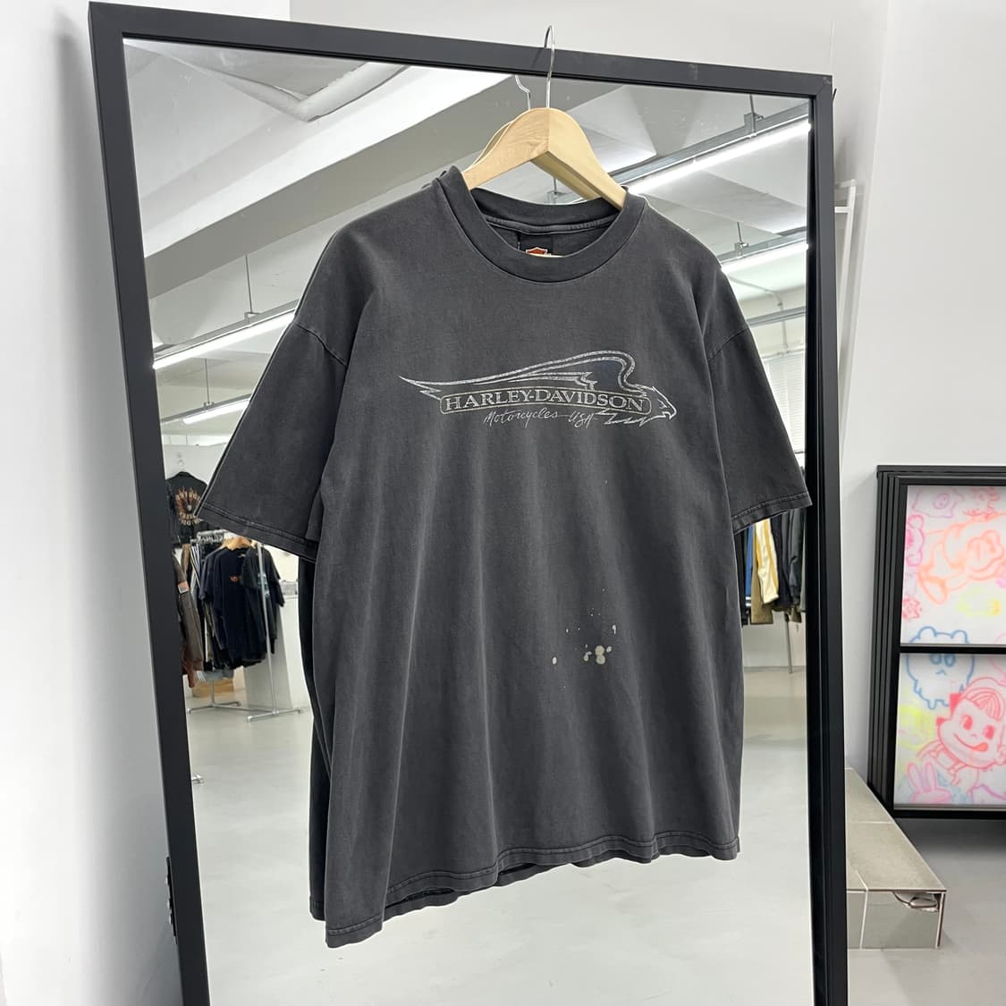 할리데이비슨 90s 하드 페이딩 레이서 빈티지 반팔 티셔츠 상품이미지2