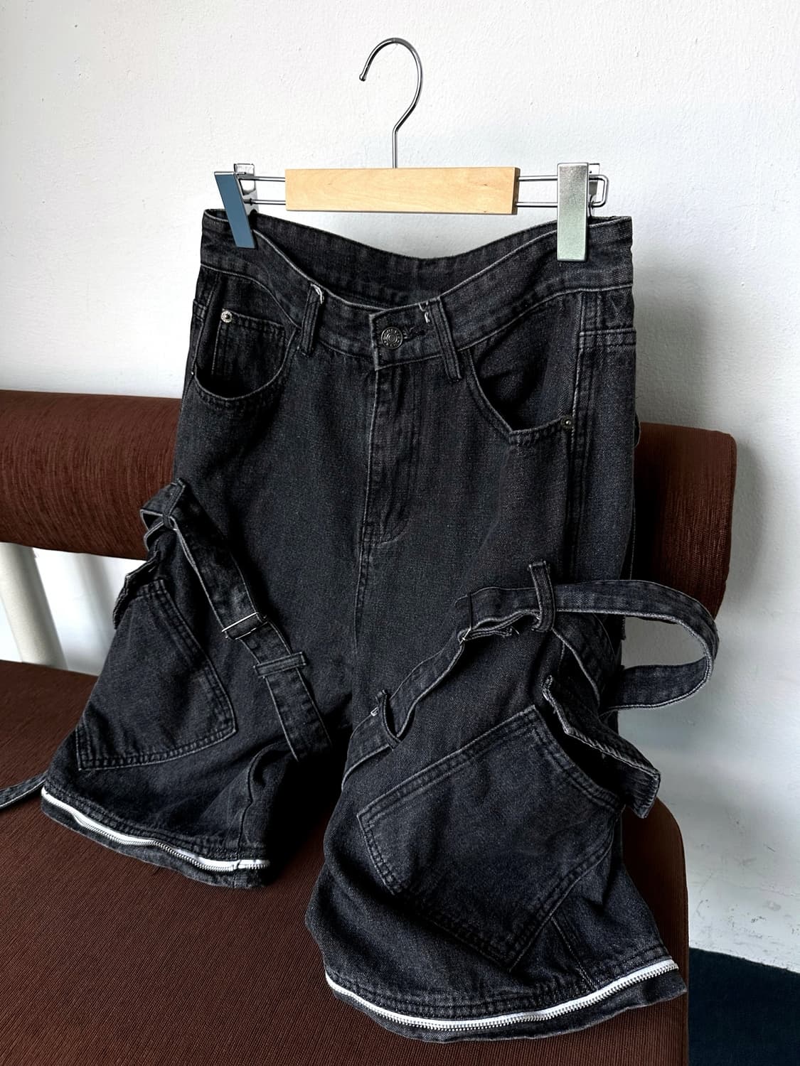Design 2way belted denim half pants 상품이미지9