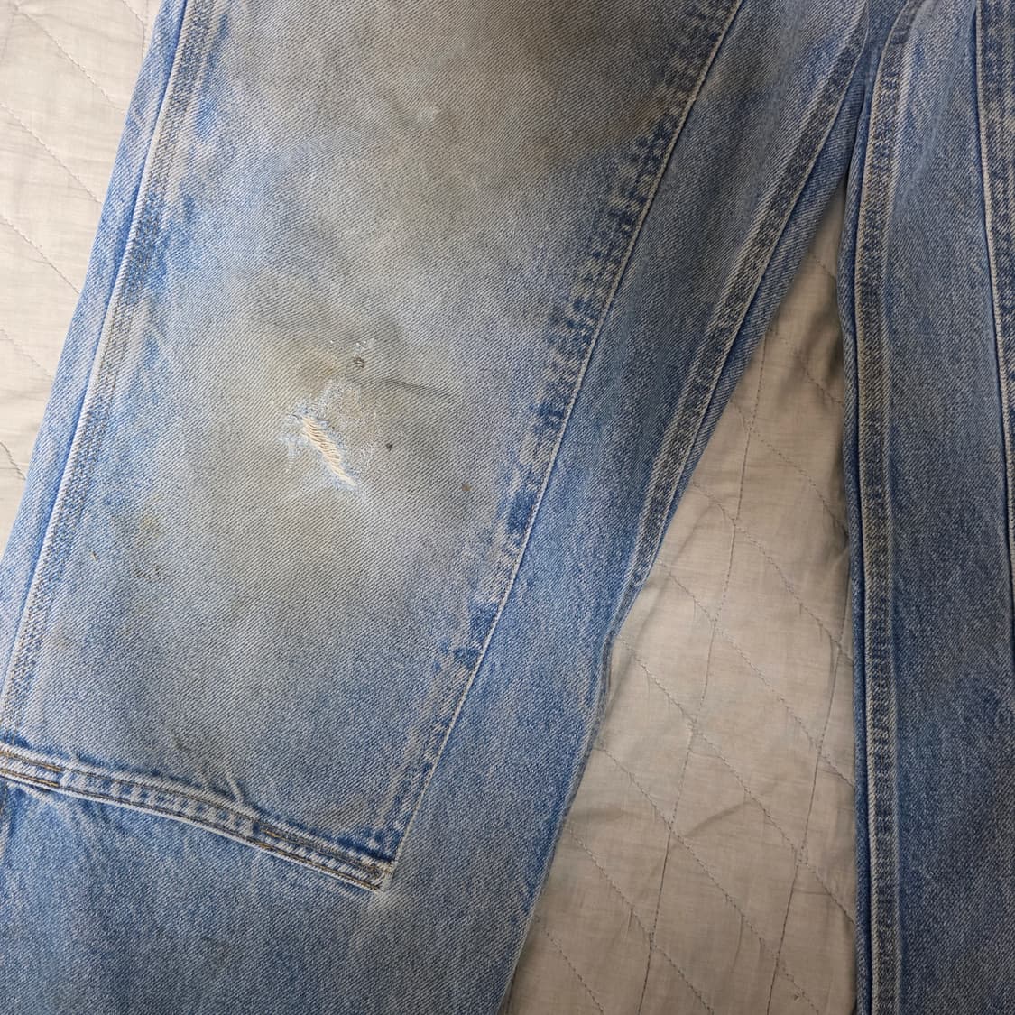 [34X32] 빈티지 칼하트 더블니 B73 DST 데님팬츠 헬 트래쉬드 상품이미지3
