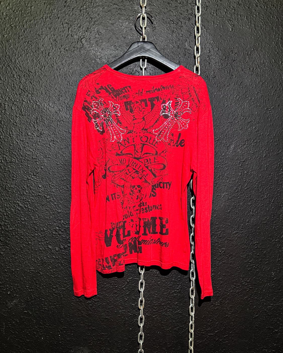 Kiss up Corp – Red Skull Graphic Long-sl 상품이미지6