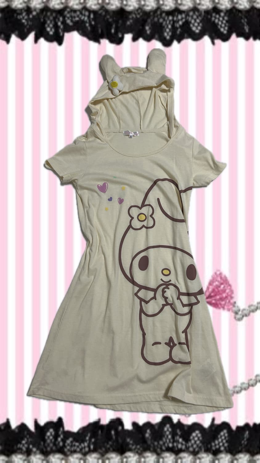 히메갸루 마이멜로디 우사미미 후드 원피스 상품이미지1