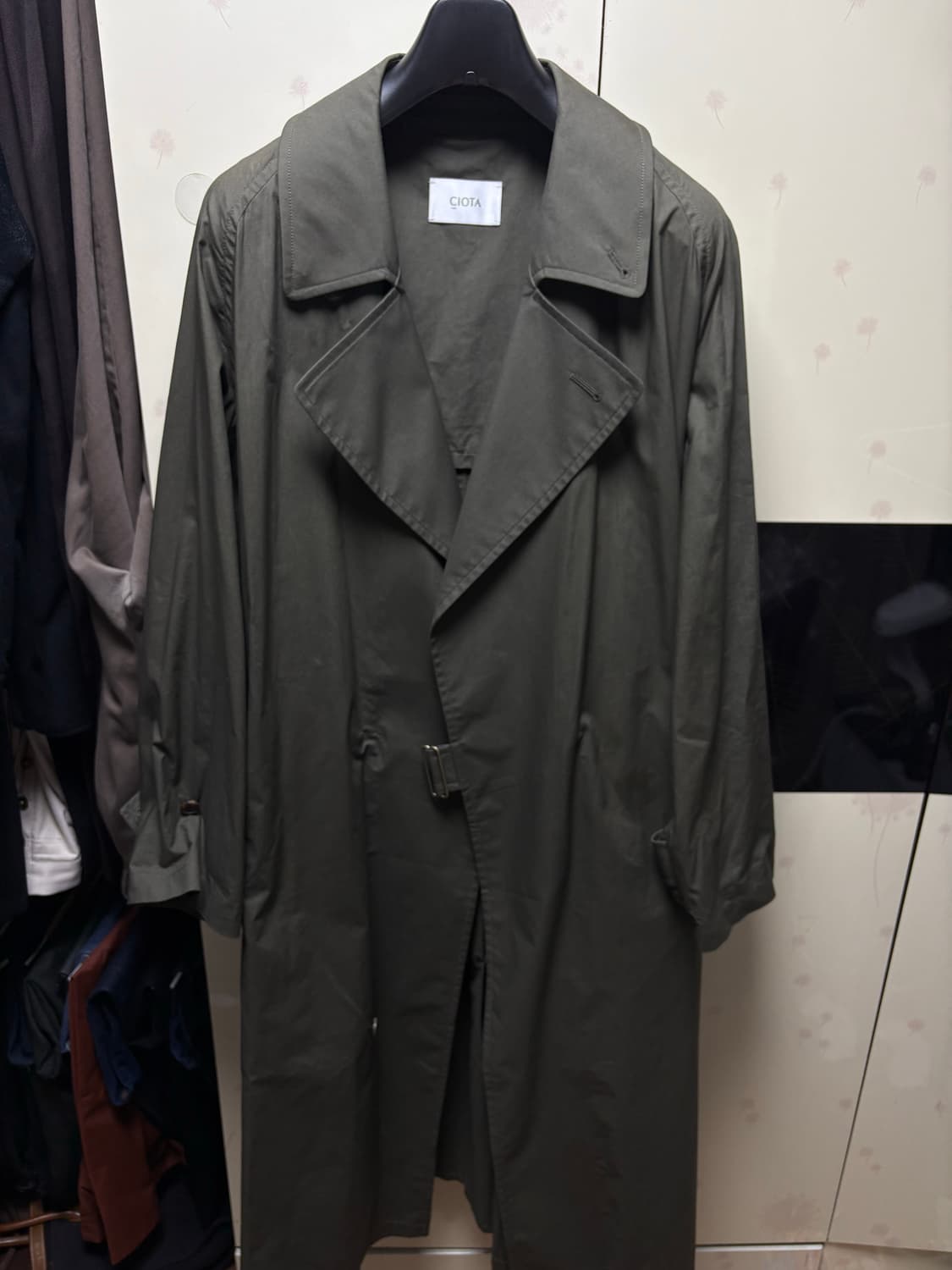 [4] 시오타 수빈 코튼 타이로켄 코트 차콜그레이 상품이미지5