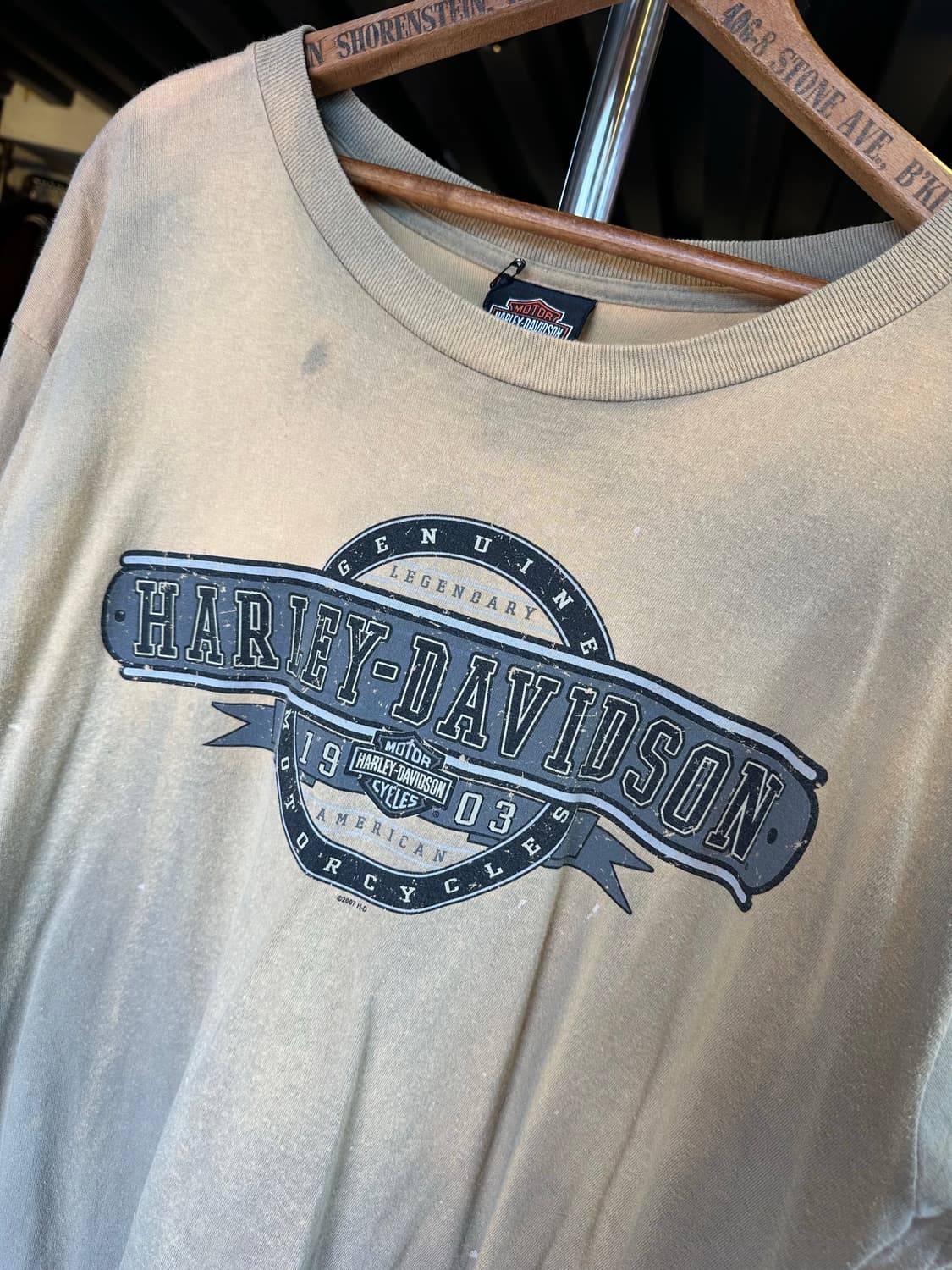 할리데이비슨 페이드 프린팅 롱슬리브 티셔츠 2007 made in usa 상품이미지4
