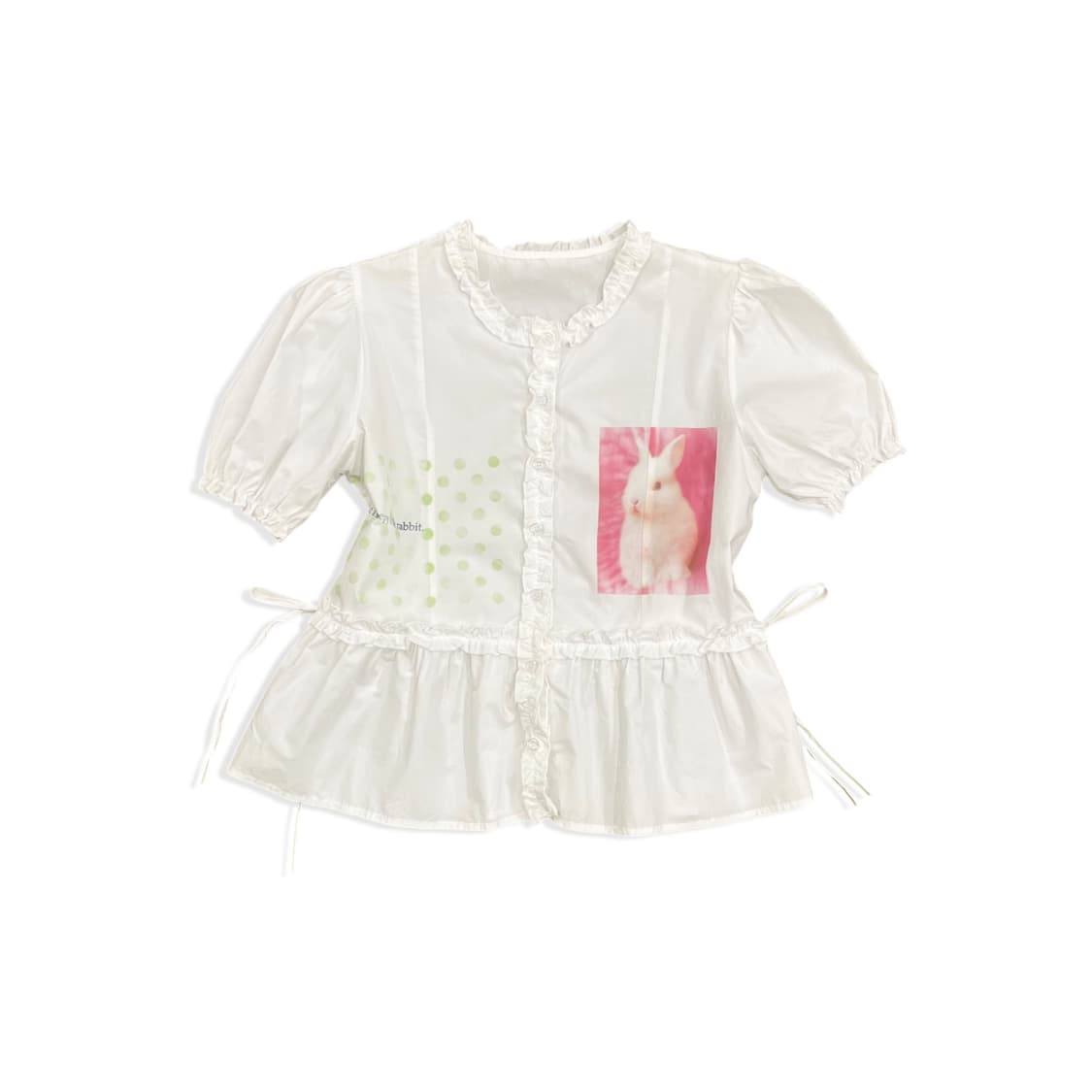 Bunny Short Sleeve Frill Shirt 상품이미지1