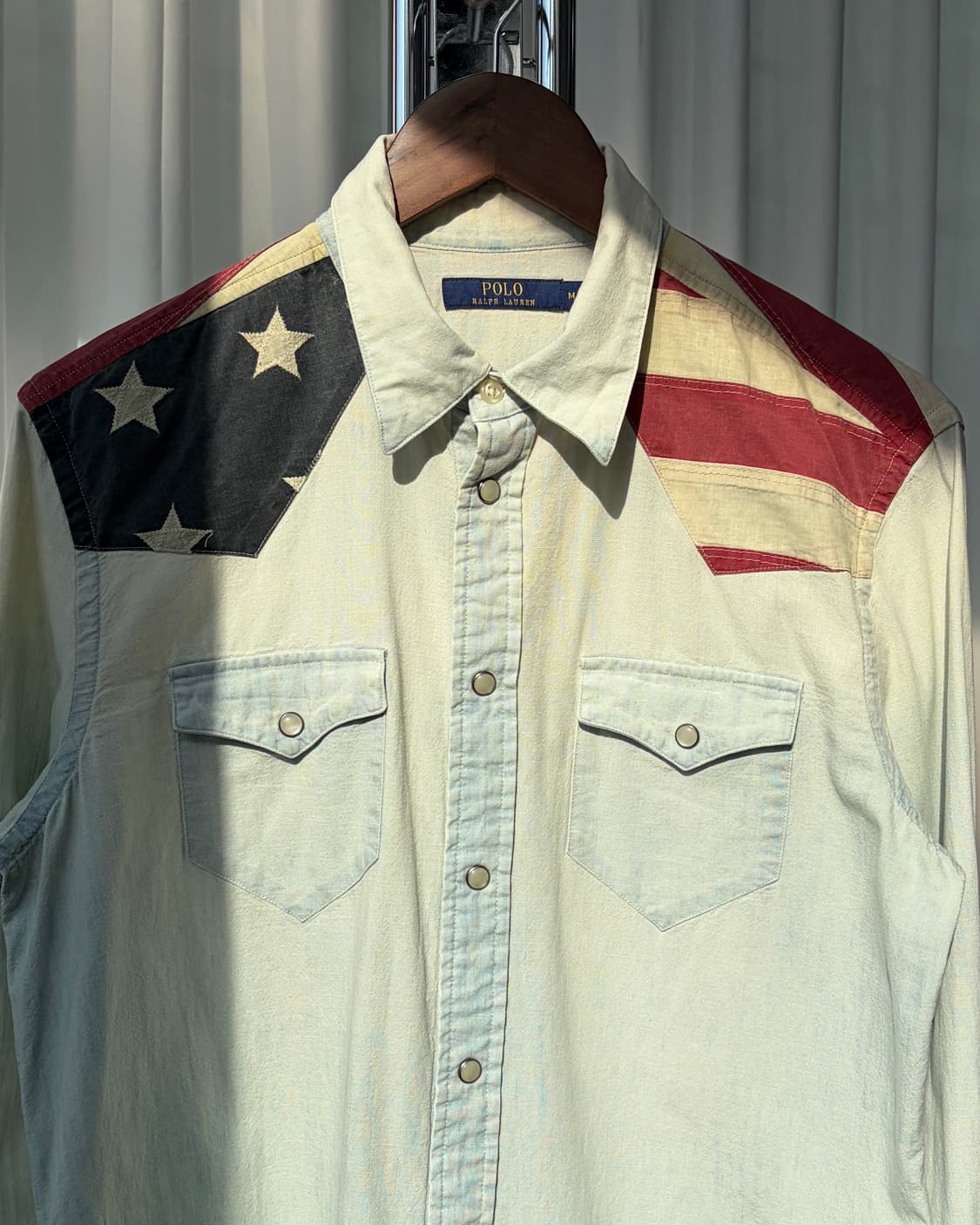 [M]폴로 랄프로렌 성조기 웨스턴 샴브레이 데님 셔츠 상품이미지5