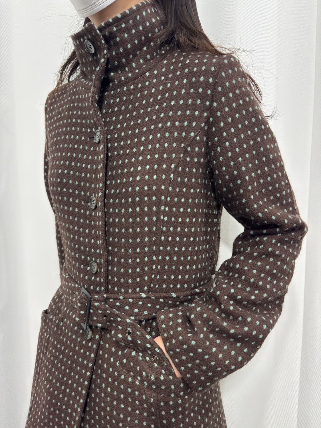 zampa mint choco dot button coat 상품이미지6