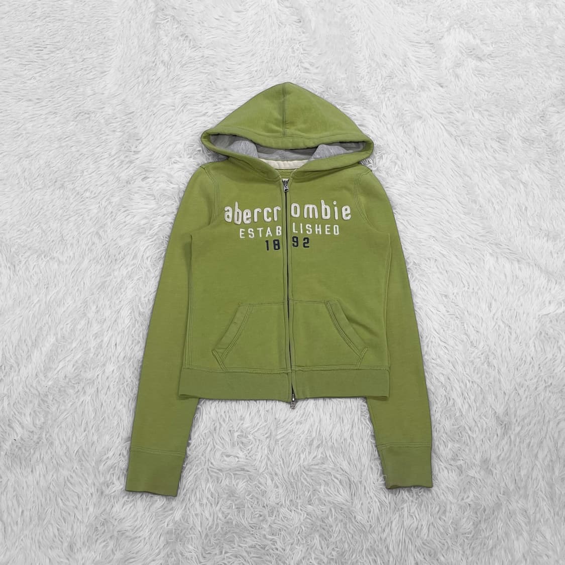 아베크롬비 스펠 로고 후드집업 그린 연두 상품이미지2