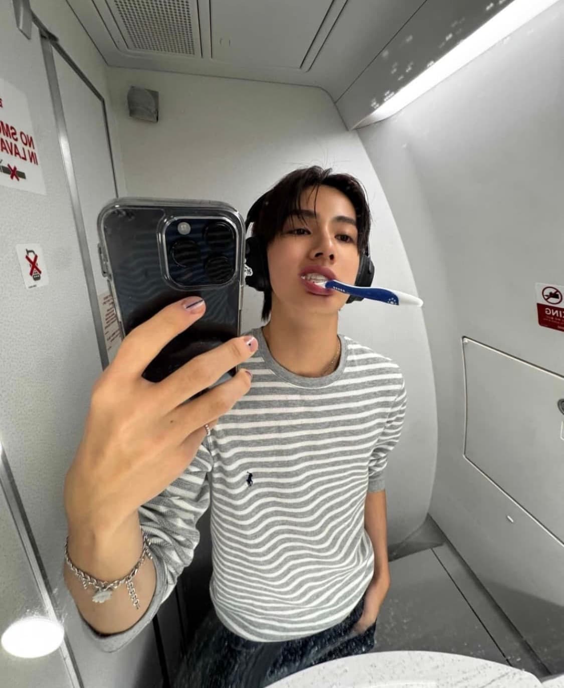 폴로 랄프로렌 스트라이프 와플 엄성현티 상품이미지1