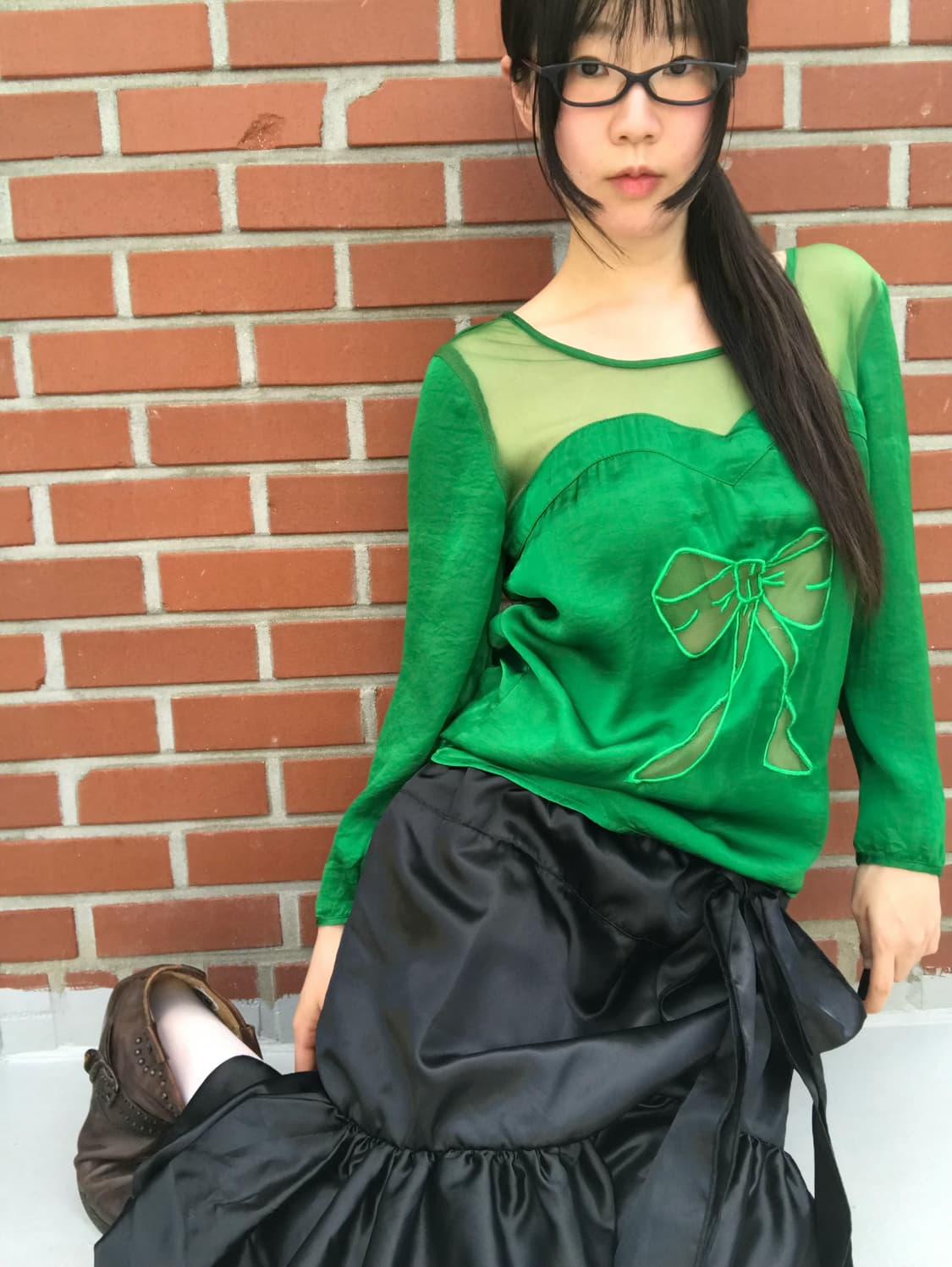 vintage glossy skirt 상품이미지4