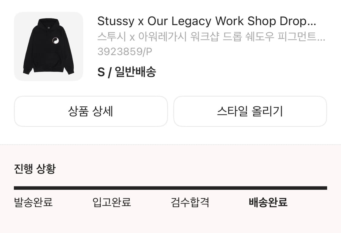 스투시X아워레가시 워크샵 드롭 쉐도우 후드티 S SIZE 상품이미지2