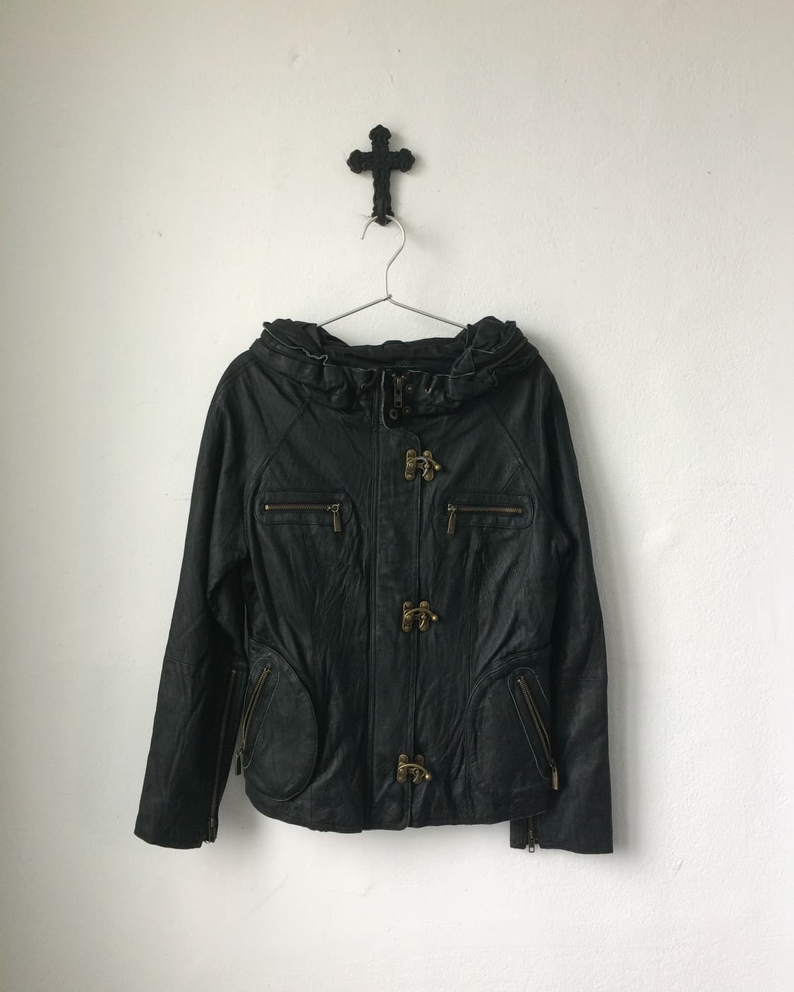 Fireman high neck leather jacket 상품이미지2