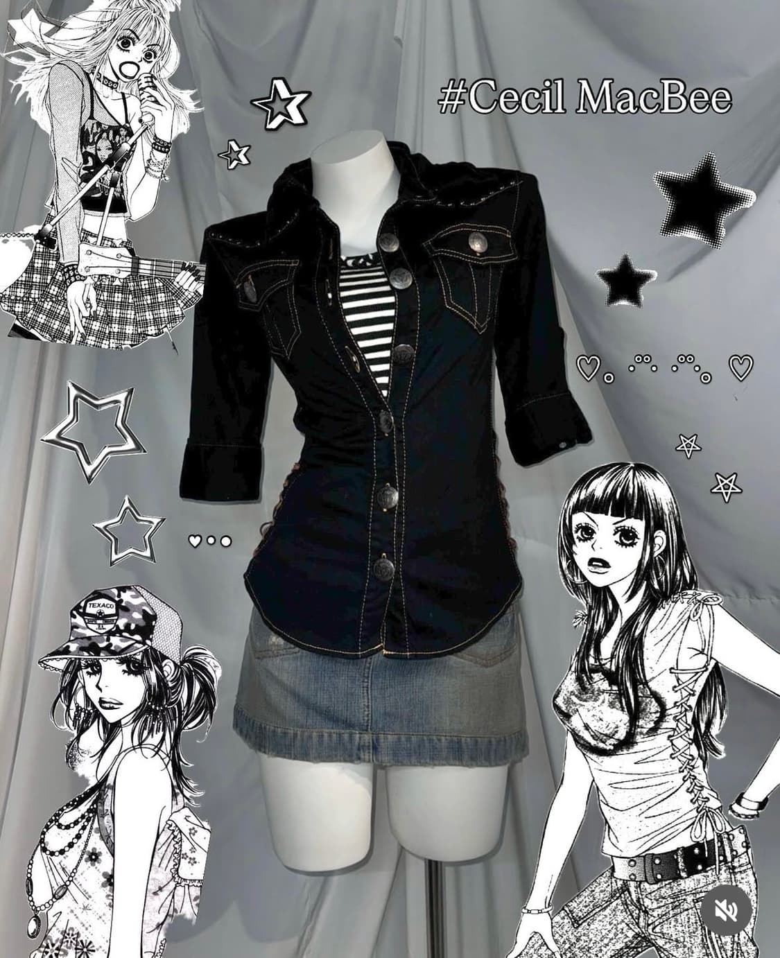 Cecil Mc Bee 청자켓 돌체앤가바나 청치마 코디 세트 상품이미지1