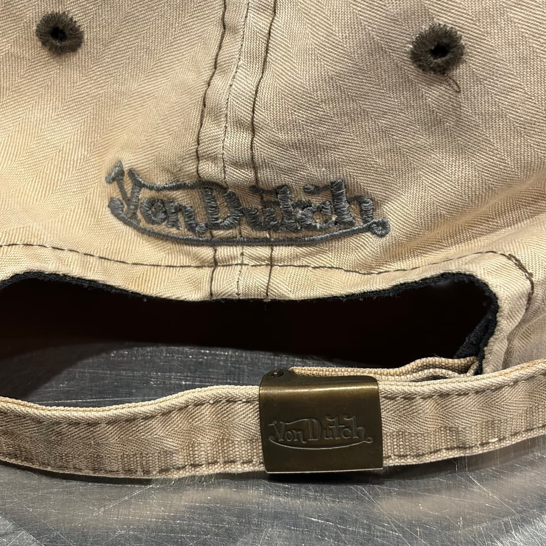 vondutch 본더치 데미지 자수 볼캡(베이지) 상품이미지5