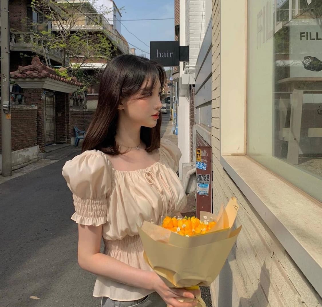 소프비 셔링 반팔 블라우스 (캔디bl) 상품이미지2