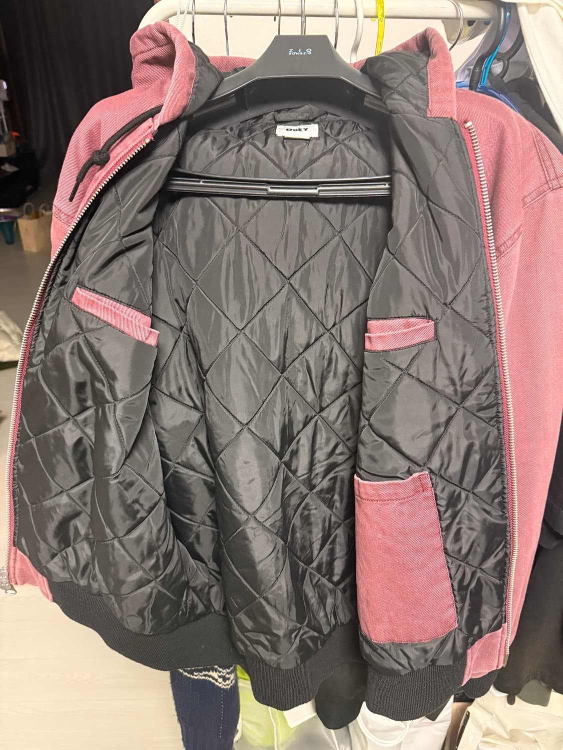 오베이 로컬 서비스 와인 페이드 워시 후드 짚업 상품이미지4