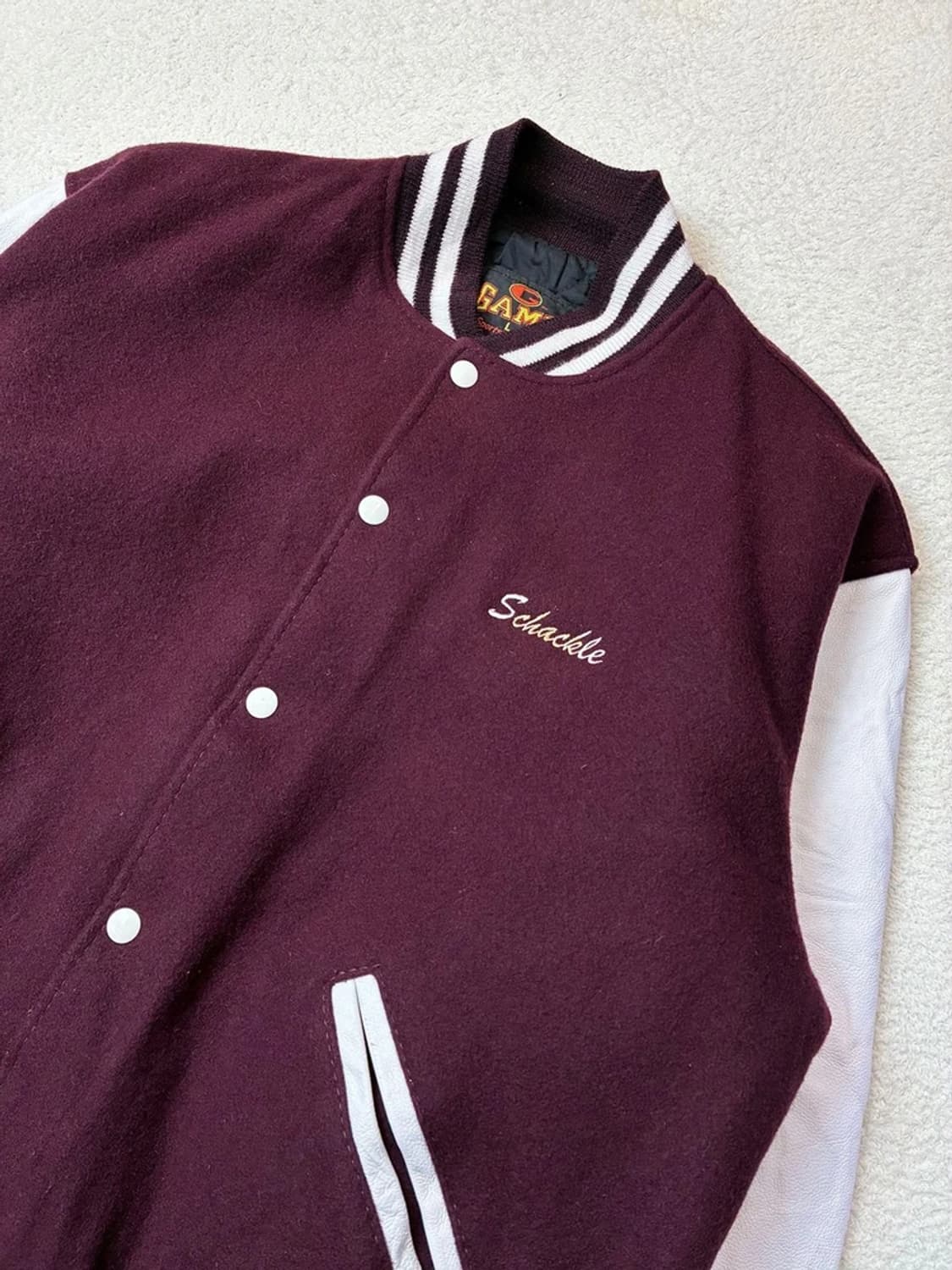 80's USA game Lockport 가죽 바시티 자켓 PN6016 상품이미지5